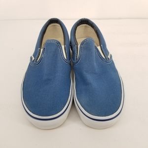 B18 Vans Slip On Shoes Loafers Unisex Blue White Casual Comfort Sz Womens 7